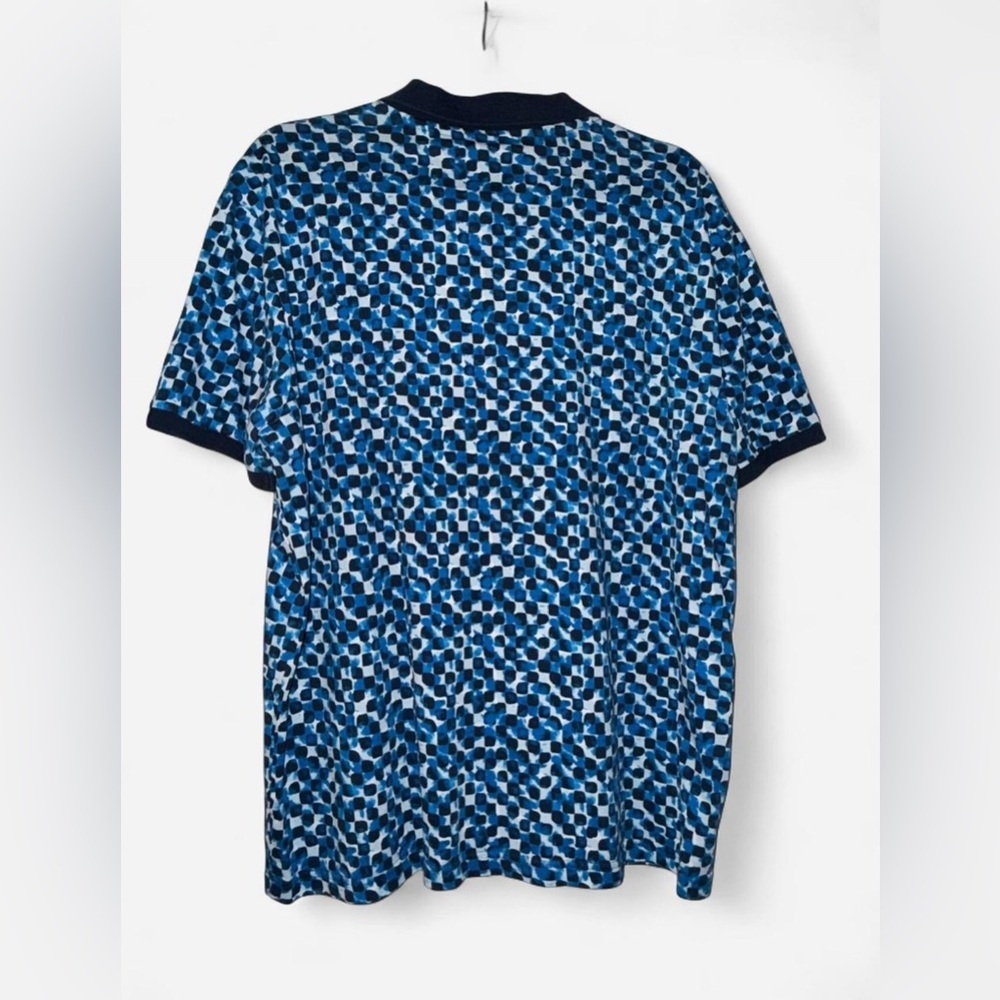 Original Penguin Blue and Black Geometric Polo - Picture 2 of 4